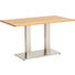 ESSTISCH Eiche massiv rechteckig Edelstahlfarben, Eichefarben - Edelstahlfarben/Eichefarben, Design, Holz/Metall (140/80/77cm) - Dieter Knoll