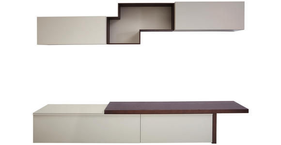 WOHNWAND in Weiß, Kastanienfarben - Kastanienfarben/Weiß, Design, Holz/Holzwerkstoff (270/165,6/47,7cm) - Dieter Knoll