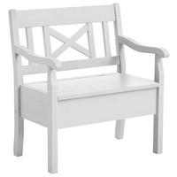 SITZBANK 84/93/58 cm Weiß Kiefer massiv  - Weiß, ROMANTIK / LANDHAUS, Holz (84/93/58cm) - Boxxx