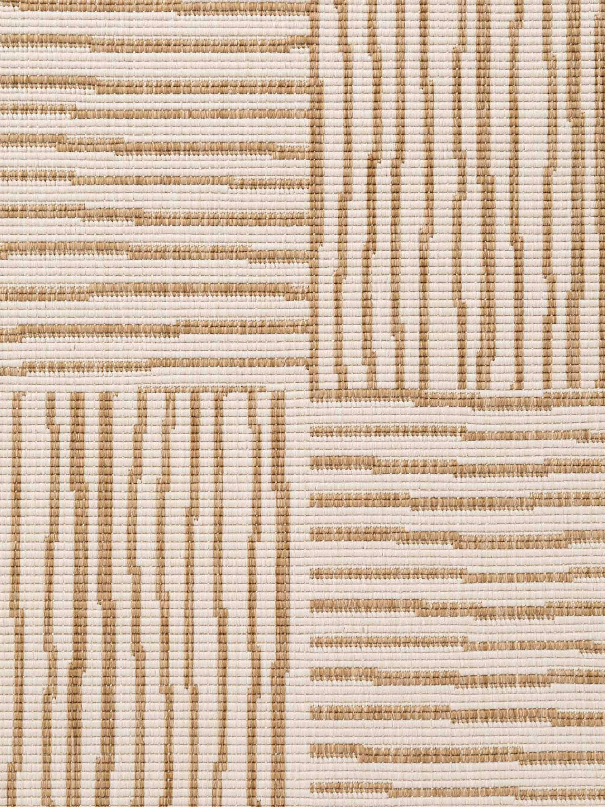 FLACHWEBETEPPICH 120/170 cm Haringey Weiß, Sandfarben rechteckig  - Sandfarben/Weiß, Basics, Kunststoff (120/170cm)