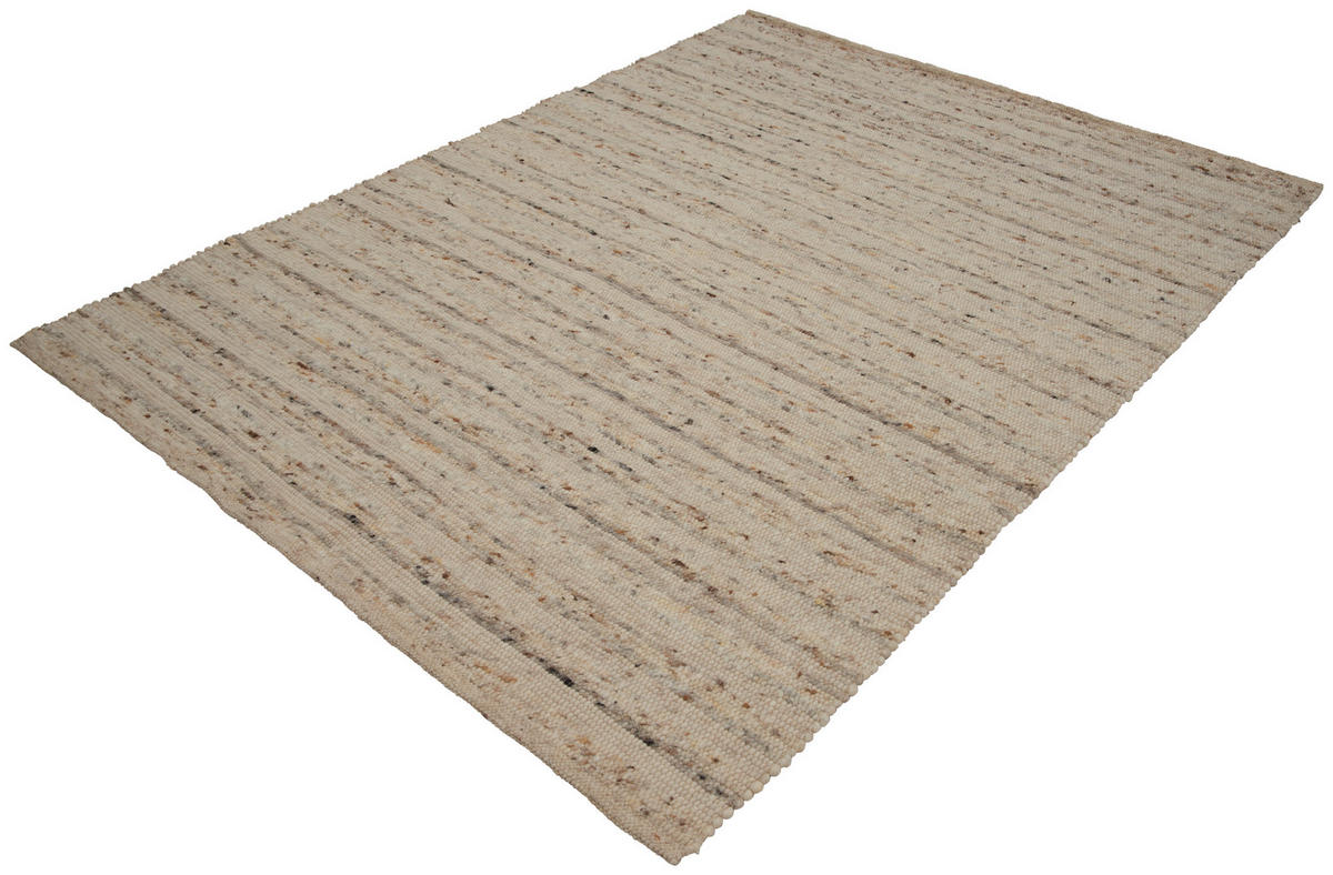 ROČNO TKANA PREPROGA Nova  70/130 cm  tkano  krem barve  - krem barve, Konvencionalno, tekstil (70/130cm) - Linea Natura