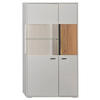 HIGHBOARD Eschefarben, Hellgrau  83,3/154,1/37,4 cm  - Anthrazit/Eschefarben, KONVENTIONELL, Glas/Holzwerkstoff (83,3/154,1/37,4cm) - Hom`in