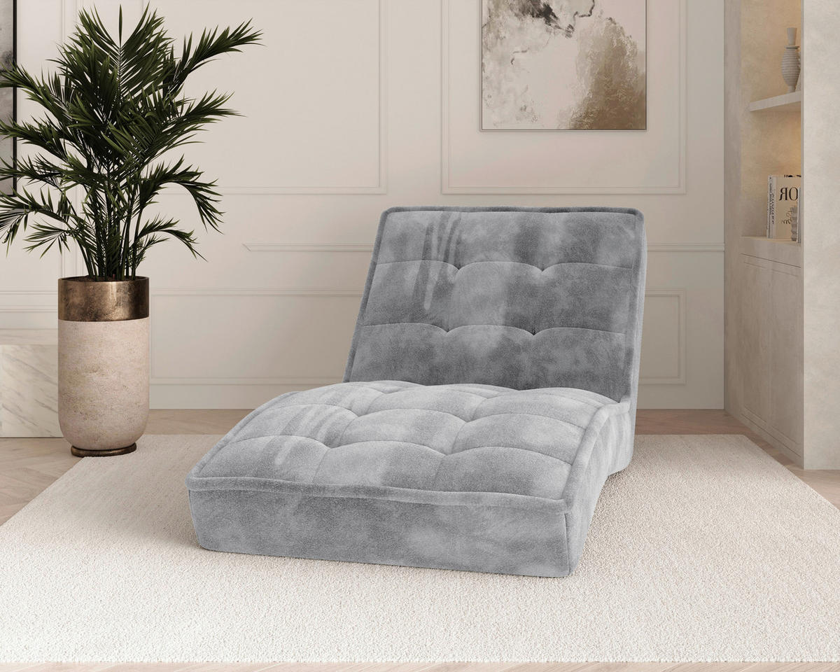 RELAXLIEGE Chenille Hellgrau  - Hellgrau/Schwarz, MODERN, Kunststoff/Textil (73/79/170cm) - Milino
