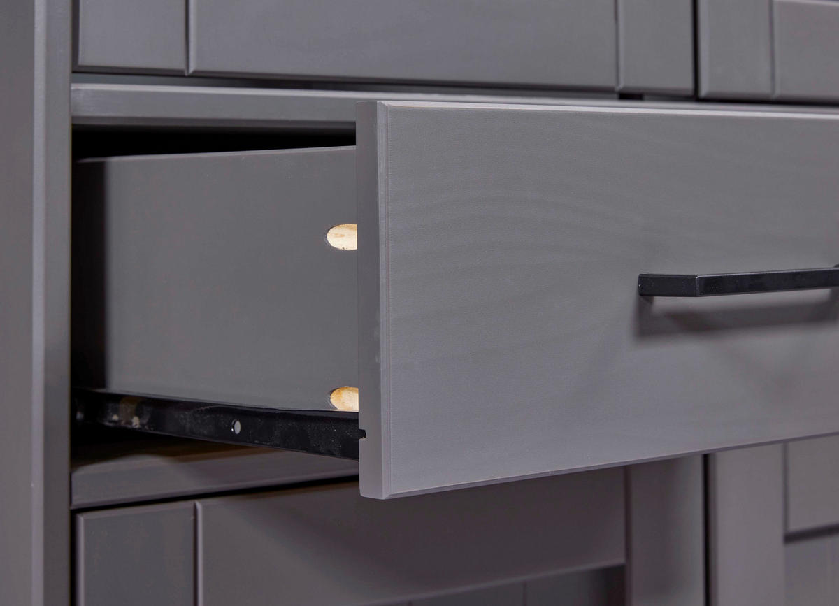 VITRINA 90/190/38 cm   - siva/crna, Moderno, staklo/drvni materijal (90/190/38cm)