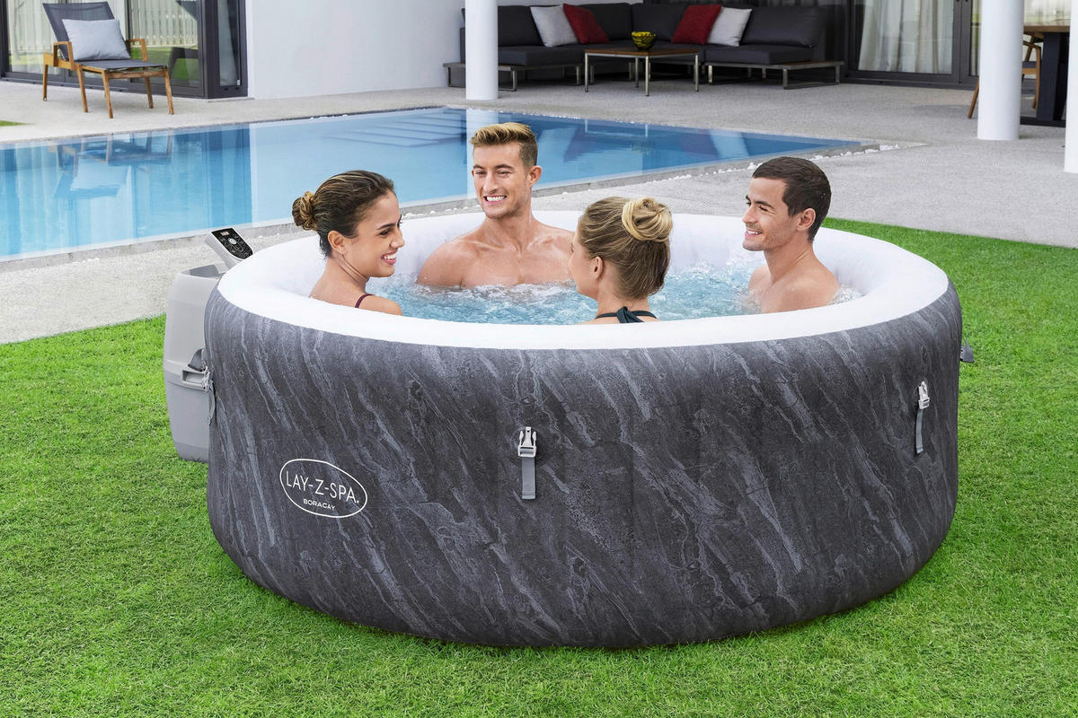 WHIRLPOOL LAY-Z-SPA BORACAY 60175 180/66 cm  - Dunkelgrau, KONVENTIONELL, Kunststoff/Metall (180/66cm) - Bestway