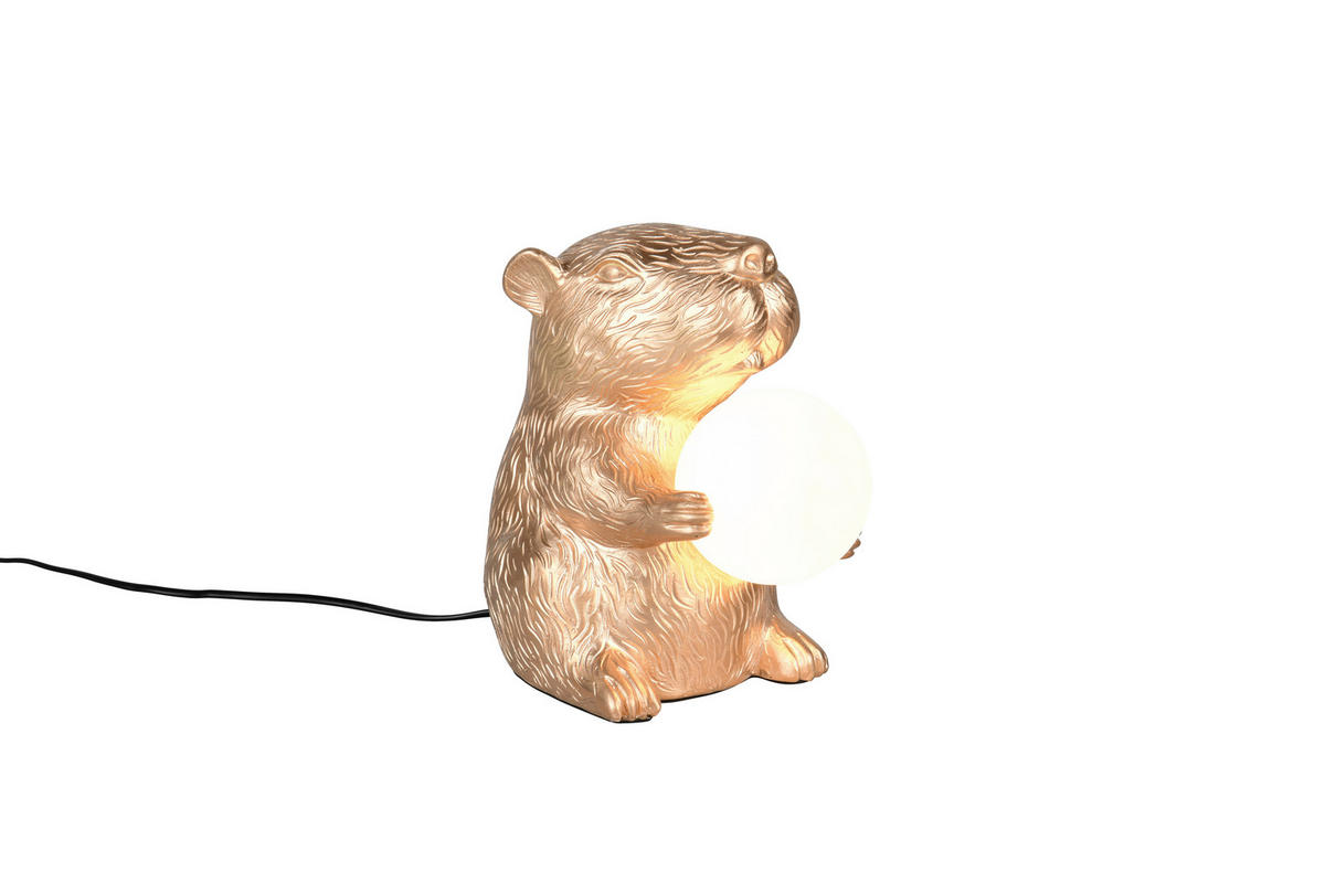 STOLNÁ LAMPA, G9, 23/25 cm  - biela/zlatá, Design, plast/sklo (23/25cm)
