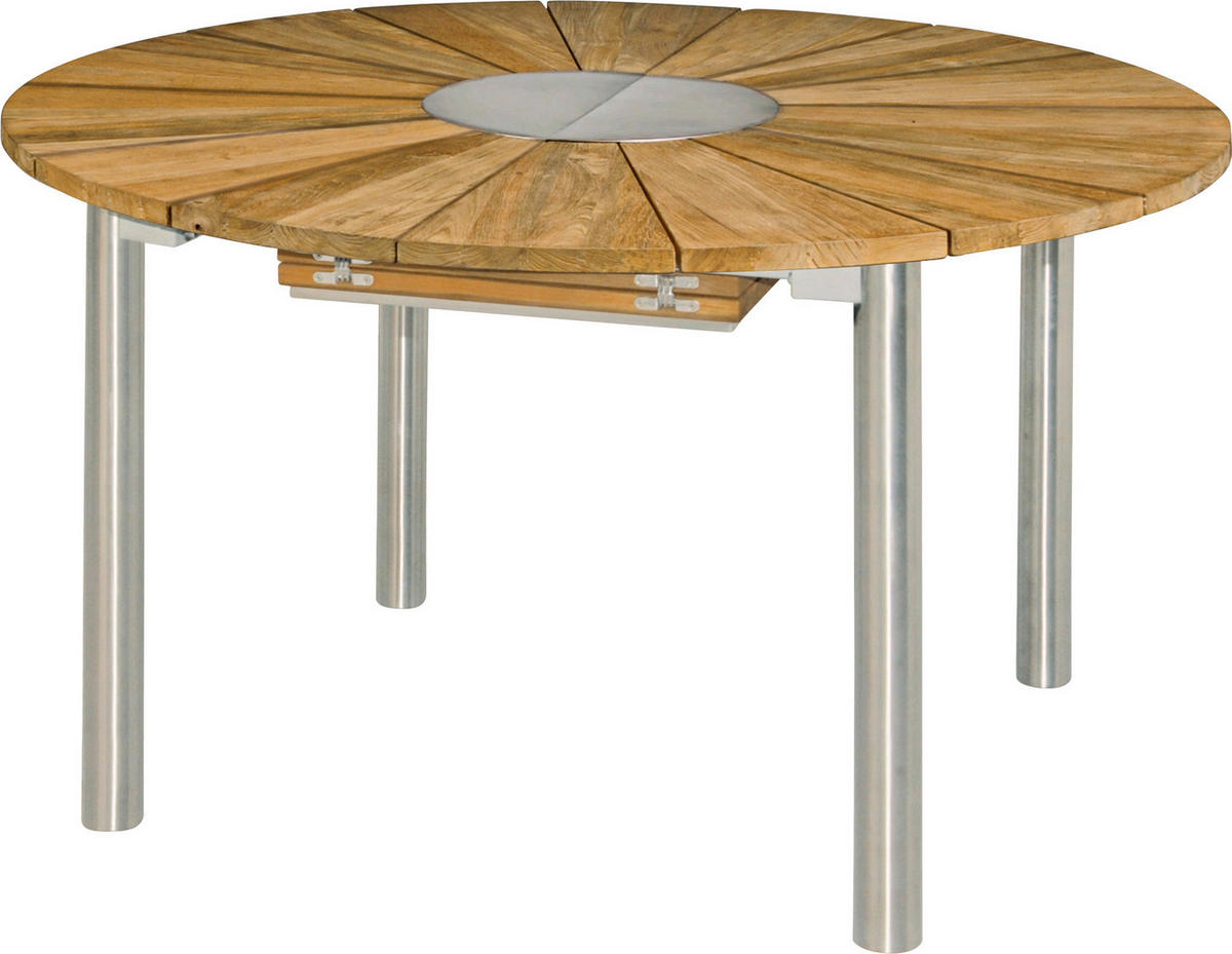 GARTENTISCH 135(185)/135/75 cm  - Naturfarben, LIFESTYLE, Holz/Metall (135(185)/135/75cm) - Zebra 