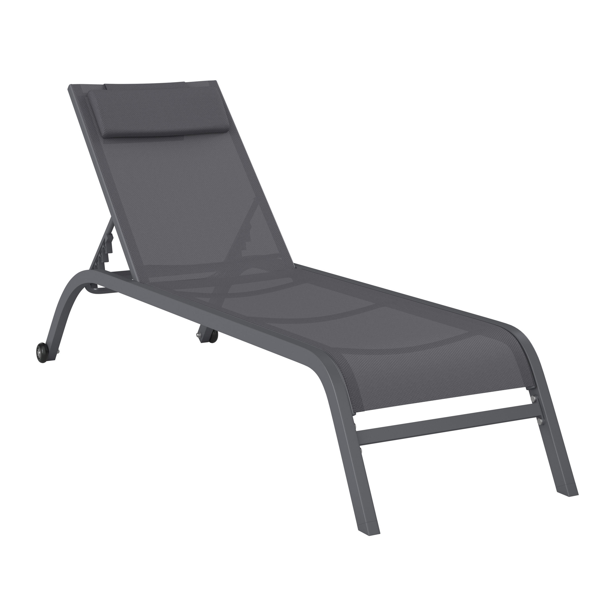 Sonnenliege Olivia Metall/Textil mit Rollen