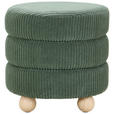 HOCKER Cord Kiefer Grün  - Naturfarben/Grün, LIFESTYLE, Holz/Textil (42/41/42cm) - Xora