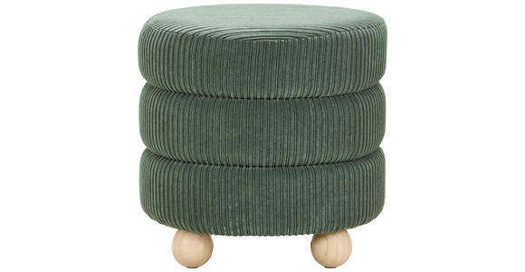 HOCKER Cord Kiefer Grün  - Naturfarben/Grün, LIFESTYLE, Holz/Textil (42/41/42cm) - Xora