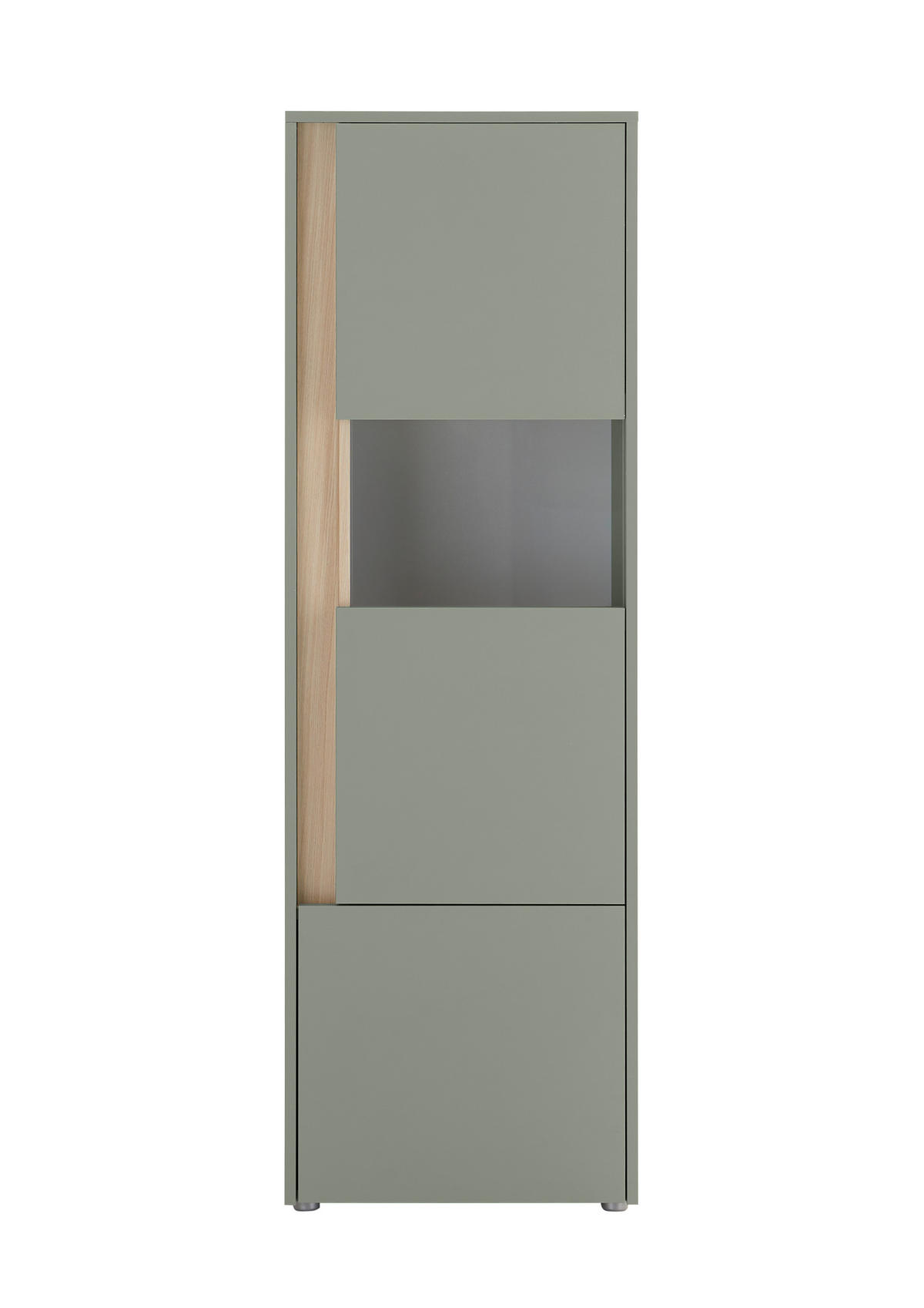 VITRINE  in Grün, Eichefarben  - Eichefarben/Schwarz, Design, Holzwerkstoff/Kunststoff (50/157/40cm) - Modante