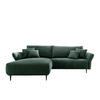 ECKSOFA Dunkelgrün Cord  - Dunkelgrün/Schwarz, Design, Textil/Metall (178/264-302cm) - Livetastic