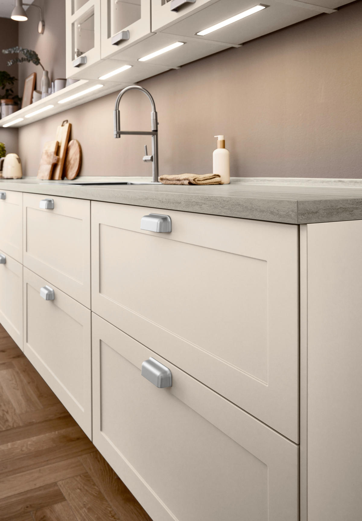 EINBAUKÜCHE   - Beige, Design, Holzwerkstoff - Celina