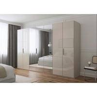 DREHTÜRENSCHRANK 350/235/61 cm,  in Champagner, 7-türig  - Champagner, Basics, Glas/Holzwerkstoff (350/235/61cm) - Novel