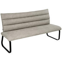 SITTBÄNK i metall, textil taupe  - svart/taupe, Design, metall/textil (180/94,5/70cm) - Novel
