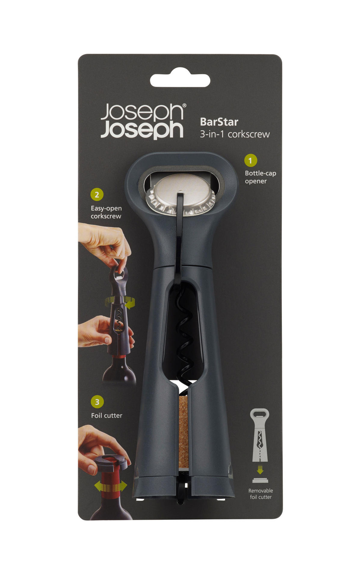 VADIČEP - tamnosiva, Osnovno, metal/plastika (18,5/6/5cm) - Joseph Joseph