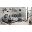 ECKSOFA Grau Velours  - Schwarz/Grau, KONVENTIONELL, Kunststoff/Textil (275/218cm) - Carryhome