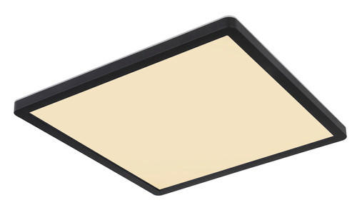 LED-DECKENLEUCHTE Sapana 29,4/29,4/2,5 cm   - Opal/Schwarz, Basics, Kunststoff (29,4/29,4/2,5cm) - Globo