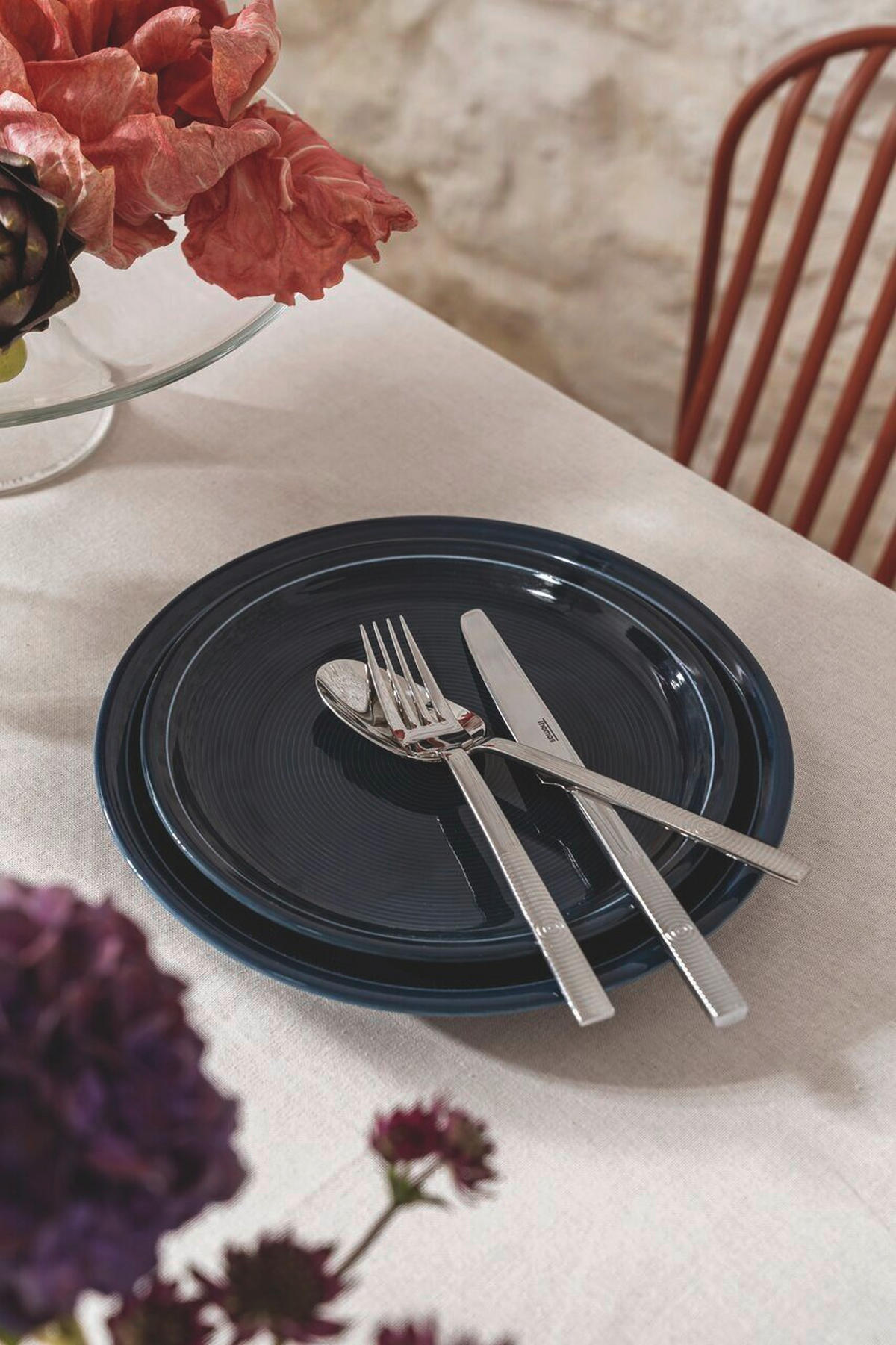 BESTECKSET Circle - Edelstahl glänzend 30-teilig Edelstahl  für 6 Personen  - Silberfarben, Basics, Metall (48/35,2/5cm) - Thomas