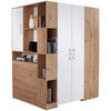 ECKSCHRANK 120/205/150 cm Weiß, Eiche Artisan  - Alufarben/Weiß, MODERN, Holzwerkstoff (120/205/150cm) - Ondega