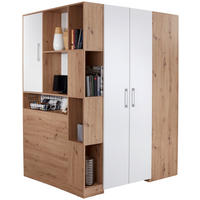 ECKSCHRANK 120/205/150 cm Weiß, Eiche Artisan  - Alufarben/Weiß, MODERN, Holzwerkstoff (120/205/150cm) - Ondega