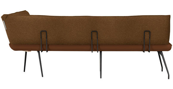 ECKBANK 225/165 cm  in Rostfarben  - Rostfarben/Schwarz, Design, Textil/Metall (225/165cm) - Moderano