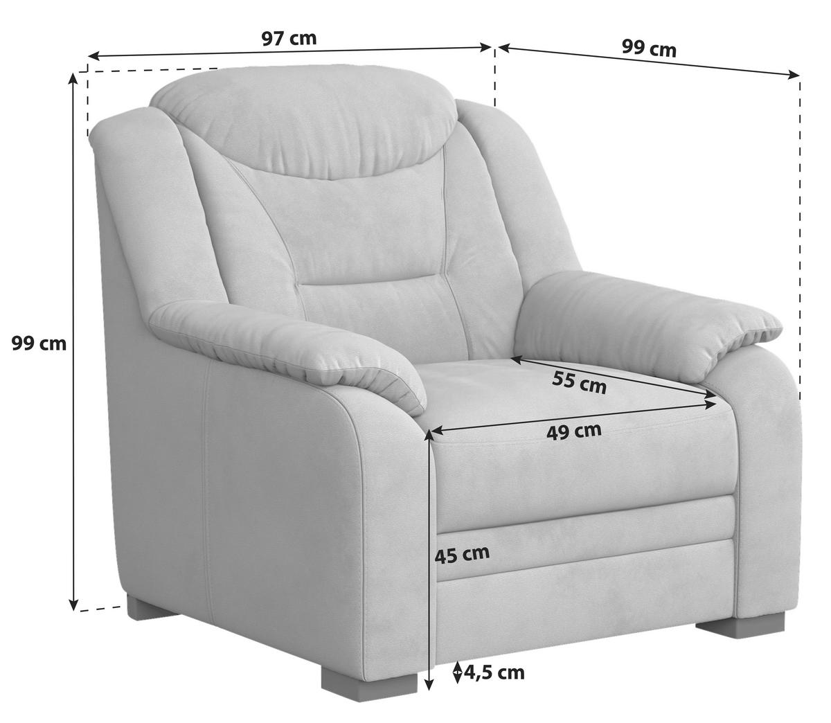 SESSEL Mikrofaser Anthrazit    - Anthrazit/Schwarz, Basics, Kunststoff/Textil (97/99/99cm) - MID.YOU