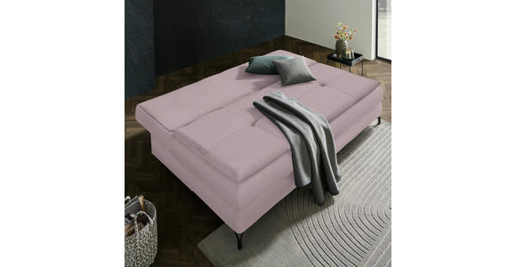 SCHLAFSOFA in Flachgewebe Rosa - Schwarz/Rosa, MODERN, Textil/Metall (208/73/92/102cm) - Novel