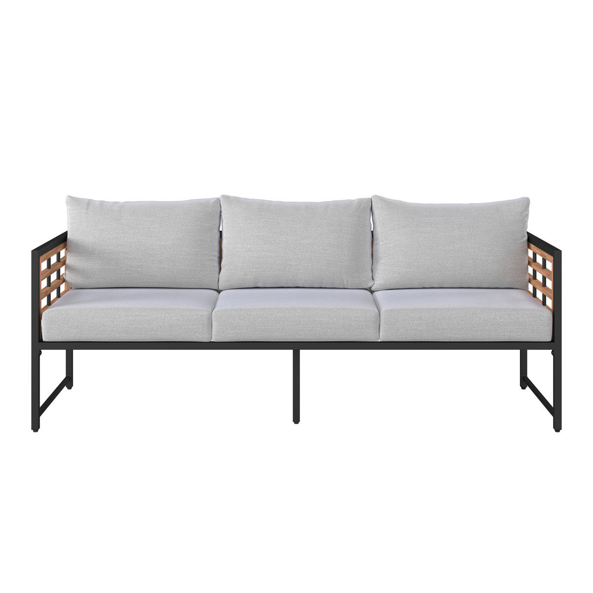 LOUNGESOFA  - Schwarz/Naturfarben, MODERN, Holz/Textil (185/67,5/63,5cm) - Ambia Garden