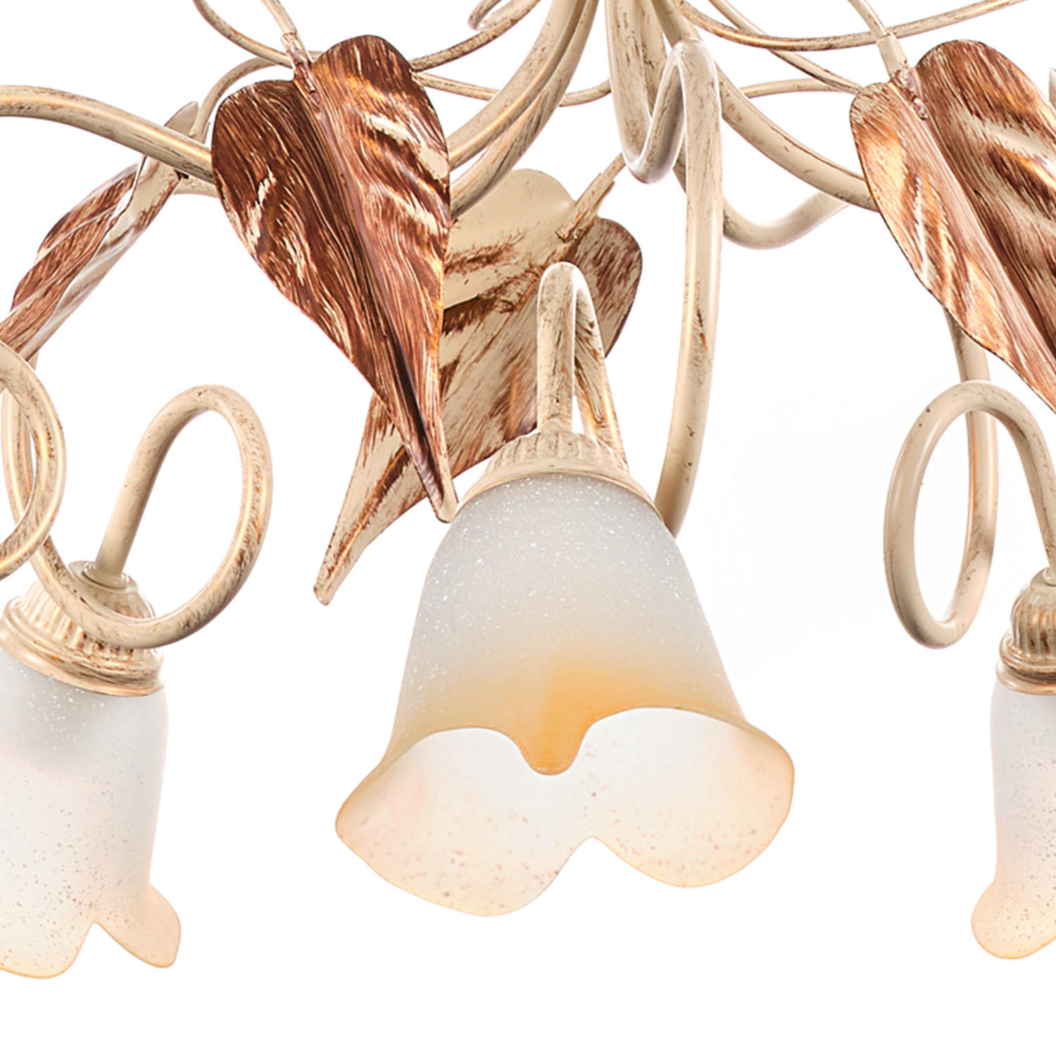 KRONLEUCHTER 90/90/130 cm   - Beige/Weiß, Natur, Glas/Metall (90/90/130cm)