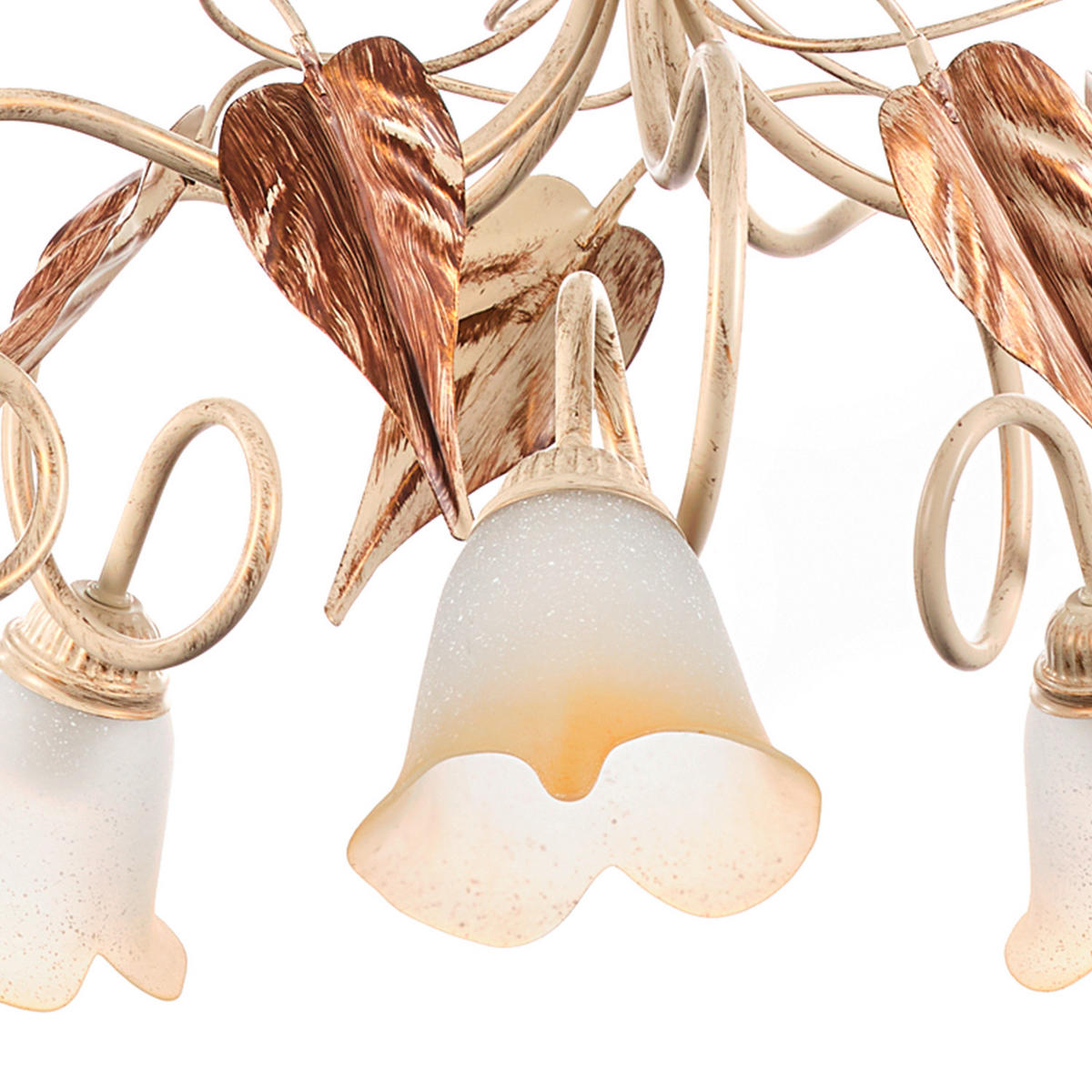 LUSTR,  90/90/130 cm - bílá/béžová, Natur, kov/sklo (90/90/130cm)