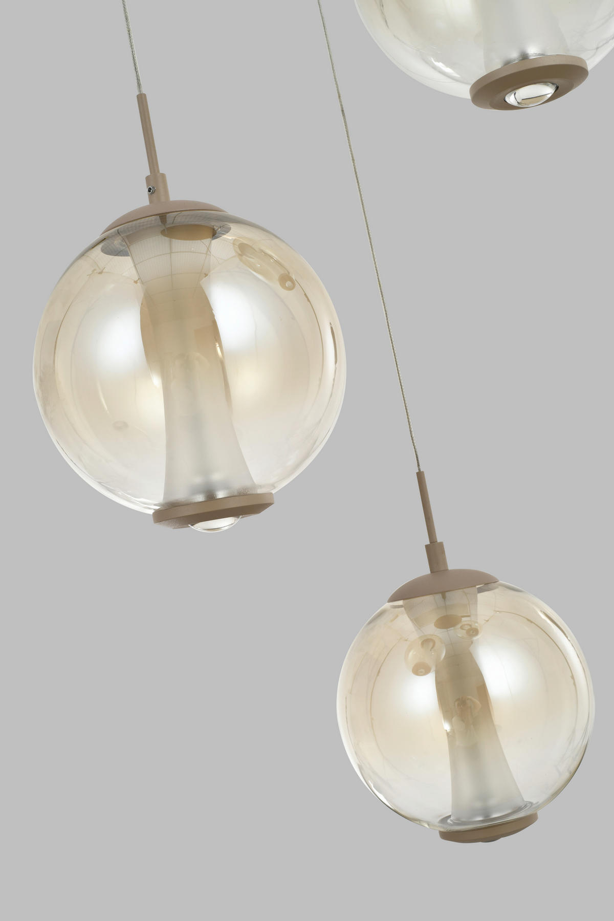 ZÁVĚSNÉ LED SVÍTIDLO,  - pískové barvy, Design, kov/sklo (44/150/44cm)