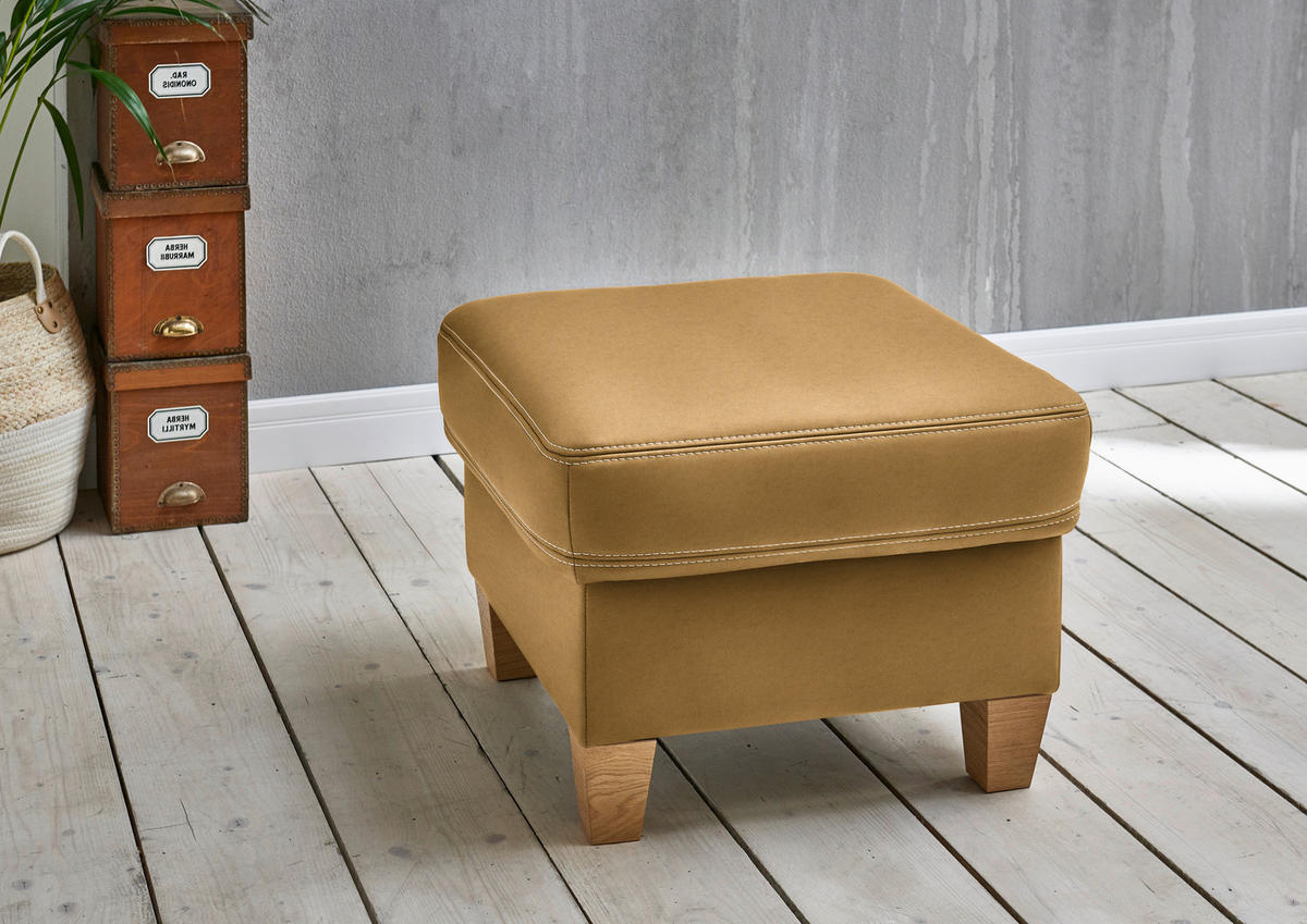 ECKSOFA  in Echtleder Currygelb  274/235 cm  - Currygelb/Eichefarben, KONVENTIONELL, Leder/Holzwerkstoff (274/235cm) - Beldomo Premium