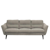 3-SITZER-SOFA Webstoff Grau  - Schwarz/Grau, Design, Holz/Textil (209/87/88cm) - Livetastic