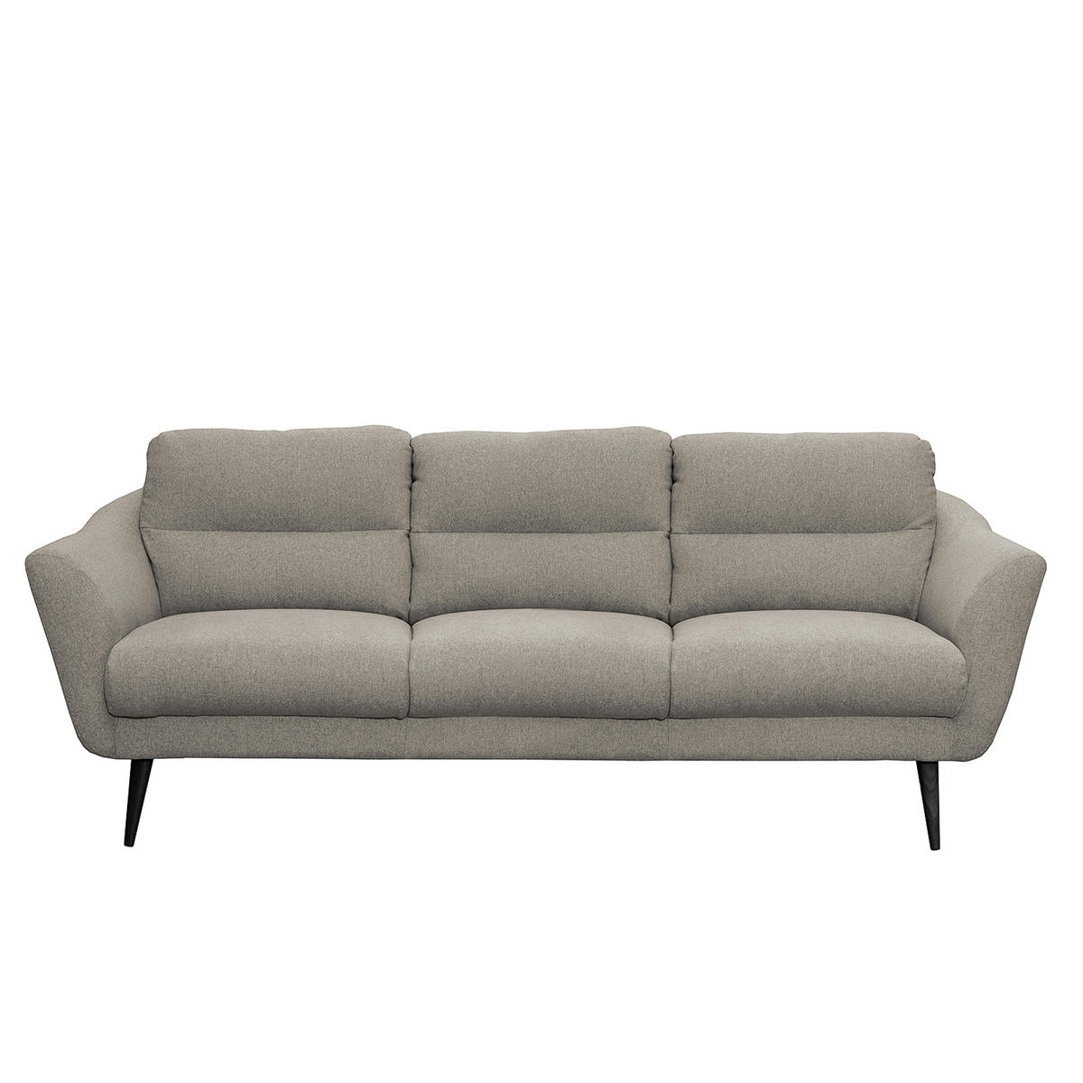 3-SITZER-SOFA Webstoff Grau  - Schwarz/Grau, Design, Holz/Textil (209/87/88cm) - Livetastic