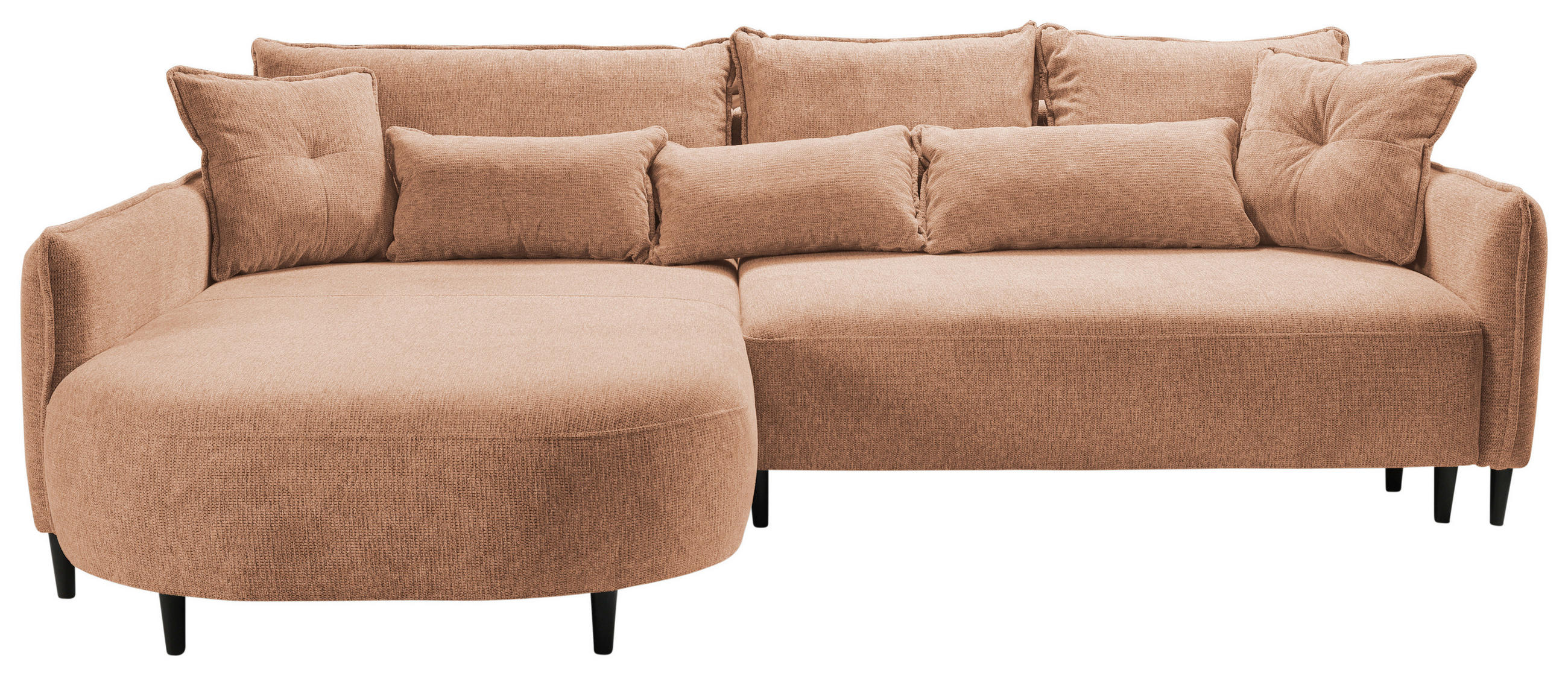 ECKSOFA Dunkelorange Chenille  - Dunkelorange/Schwarz, MODERN, Textil/Metall (200/285cm) - Carryhome