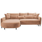 ECKSOFA in Chenille Dunkelorange  - Dunkelorange/Schwarz, MODERN, Textil/Metall (200/285cm) - Carryhome