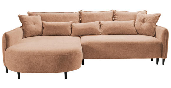 ECKSOFA Dunkelorange Chenille - Dunkelorange/Schwarz, MODERN, Textil/Metall (200/285cm) - Carryhome