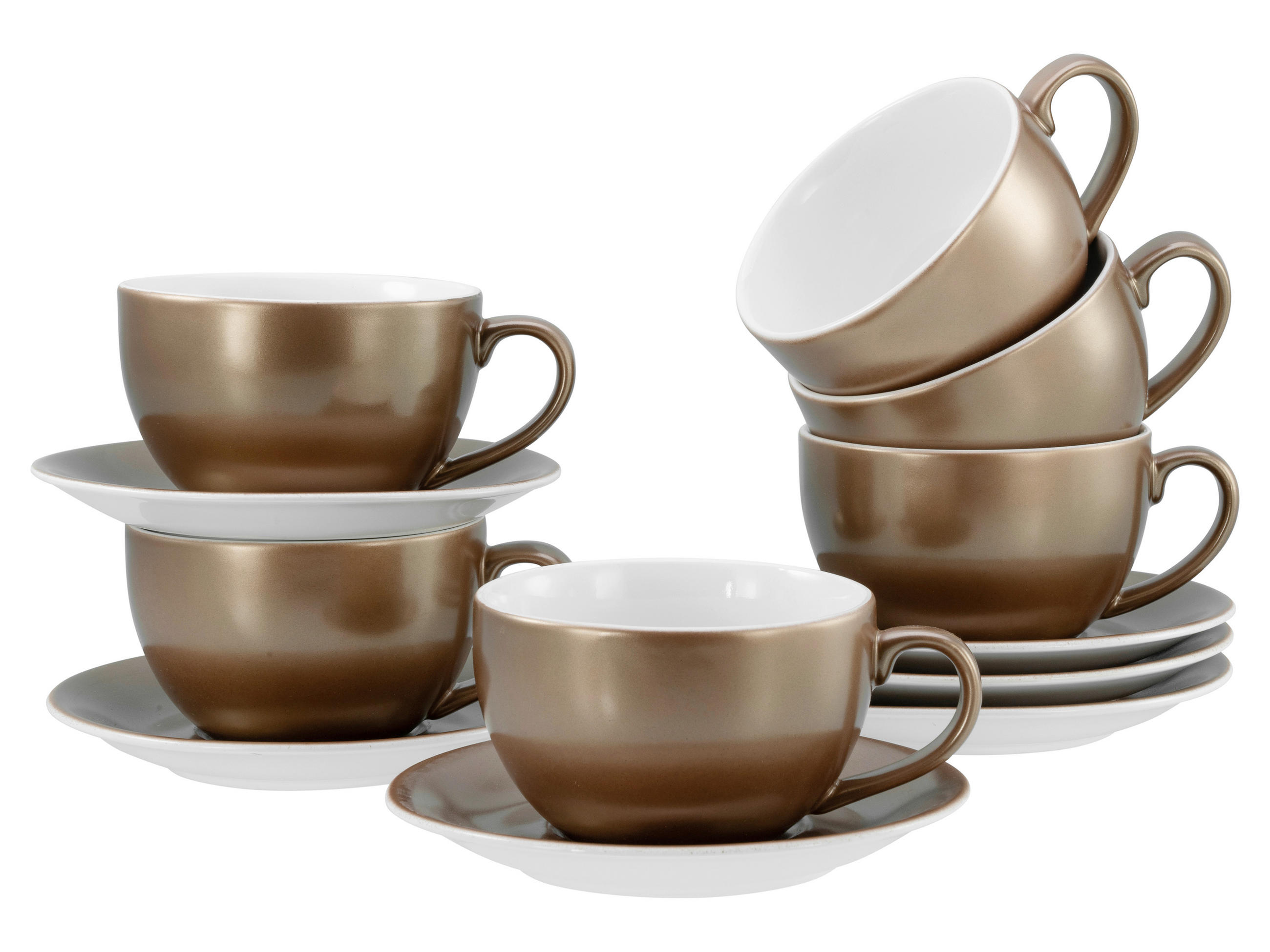 CAPPUCCINOKOPP MED FAT Golden Days Weiß    - vit/guldfärgad, Basics, keramik - Creatable