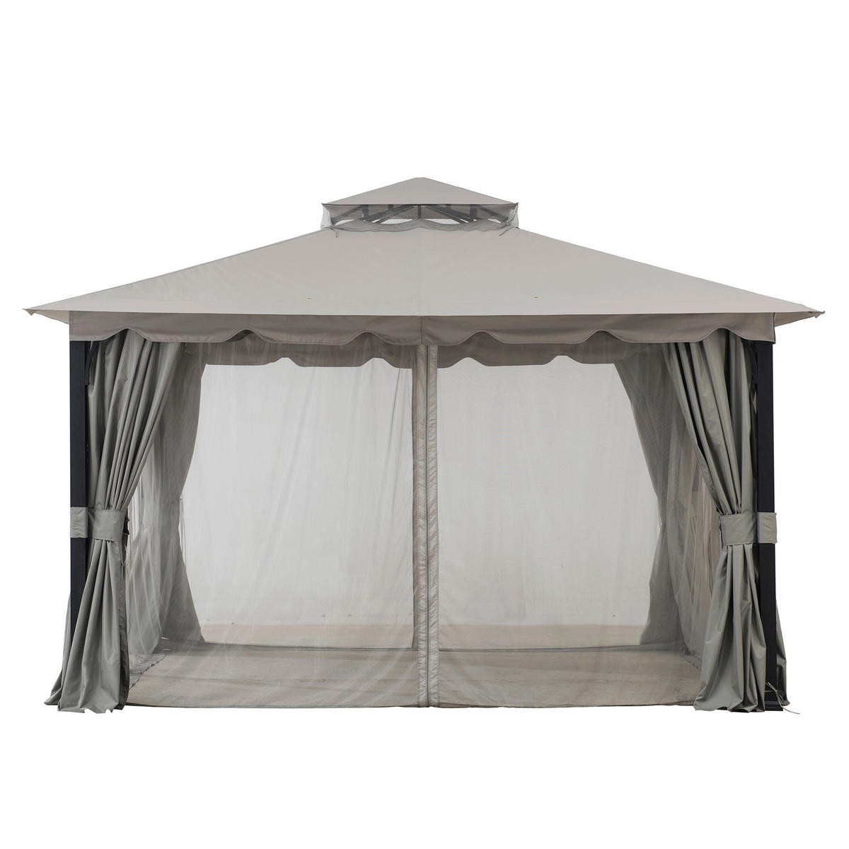 PAVILLON 402/296/336 cm   - Schwarz/Grau, Basics, Textil/Metall (402/296/336cm)