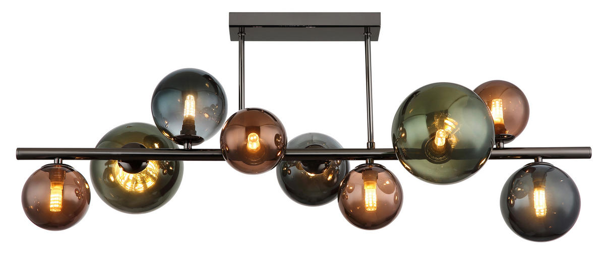 STROPNA LED-SVETILKA   //3000 K/230 V/ - barve petroleja/siva, Design, kovina/steklo (87/30/38cm) - Globo