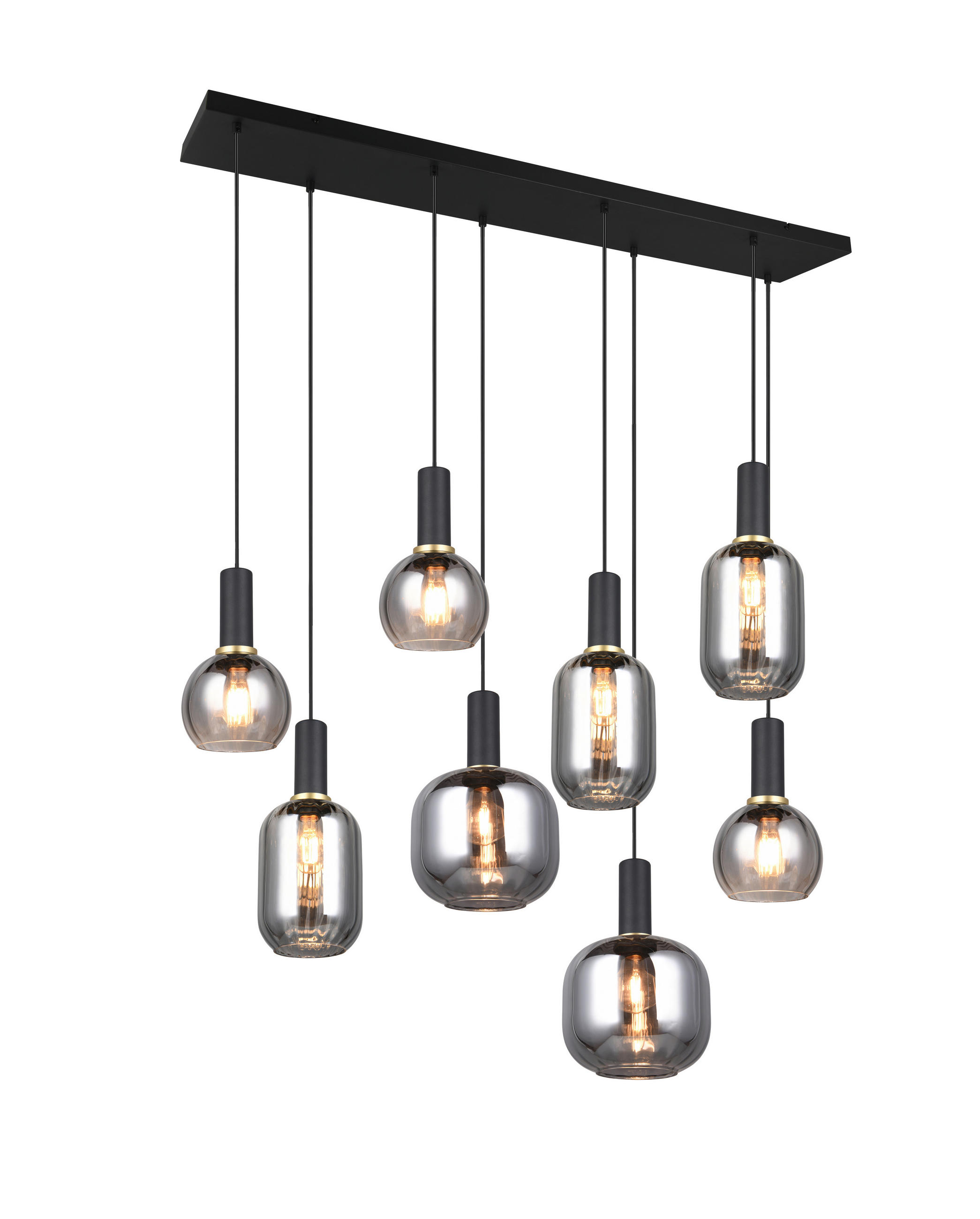 HÄNGELEUCHTE Diva 120/32,5/150 cm   - Chromfarben/Schwarz, Basics, Glas/Metall (120/32,5/150cm) - Trio Leuchten
