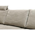 ECKSOFA inkl. Funktionen Beige Mikrofaser Armteilverstellung, Sitztiefenverstellung, Kopfstütze  - Beige/Schwarz, Design, Textil/Metall (170/325cm) - Novel