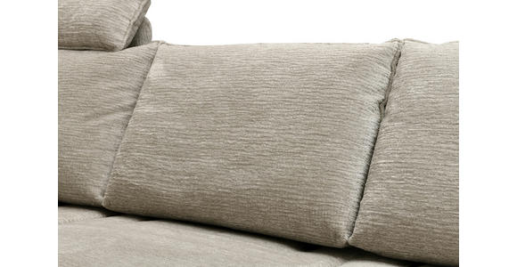 ECKSOFA inkl. Funktionen Beige Mikrofaser Armteilverstellung, Sitztiefenverstellung, Kopfstütze  - Beige/Schwarz, Design, Textil/Metall (170/325cm) - Novel