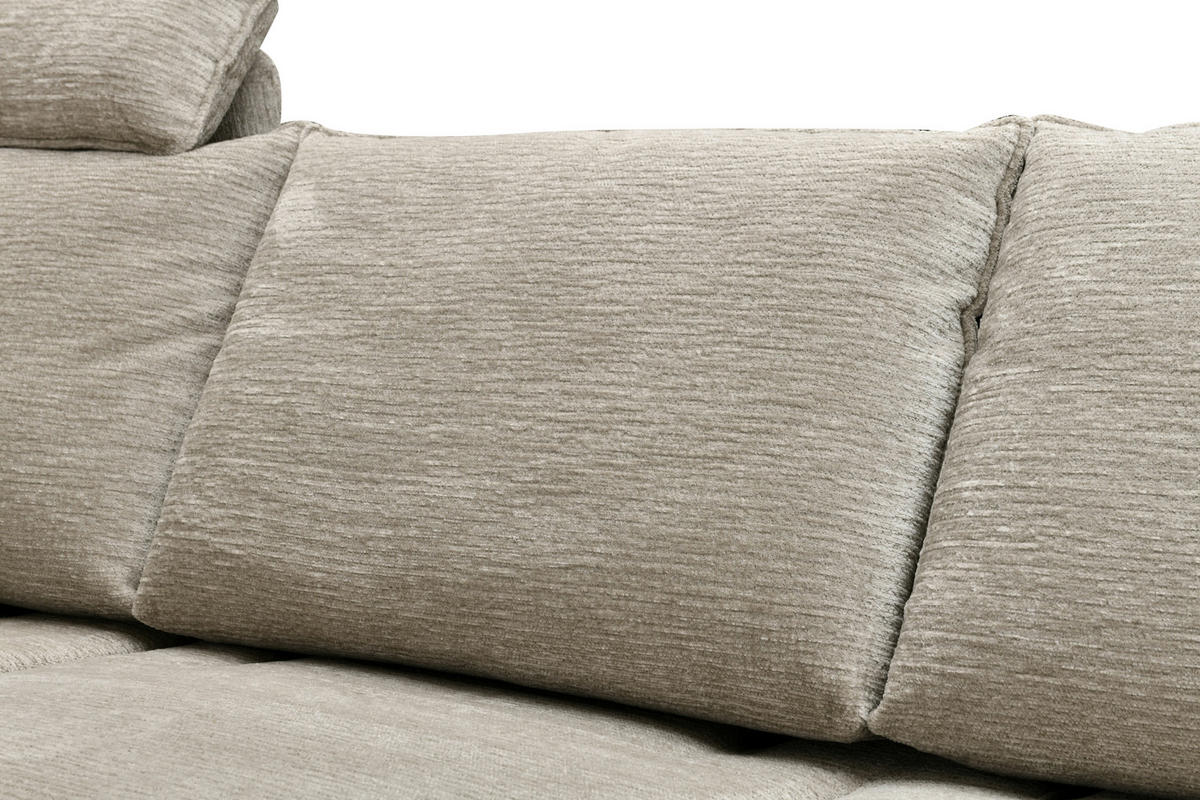 ECKSOFA Beige Mikrofaser  - Beige/Schwarz, Design, Textil/Metall (170/325cm) - Novel