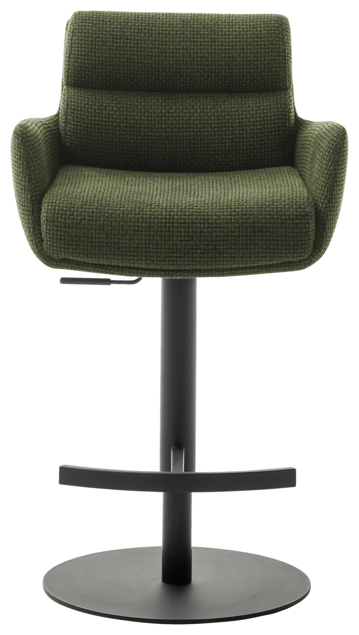 BARHOCKER in Metall, Textil Olivgrün  - Schwarz/Olivgrün, Design, Textil/Metall (54/84/52cm) - Dieter Knoll