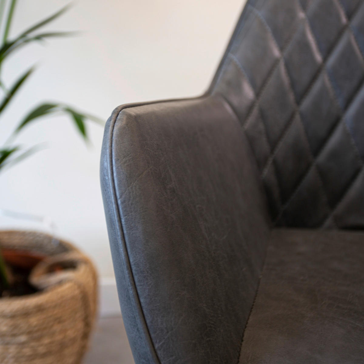 STUHL-SET 2 Stück gastro- und objekttauglich Lederlook  - Anthrazit/Schwarz, KONVENTIONELL, Textil/Metall (62/83/60cm) - MID.YOU