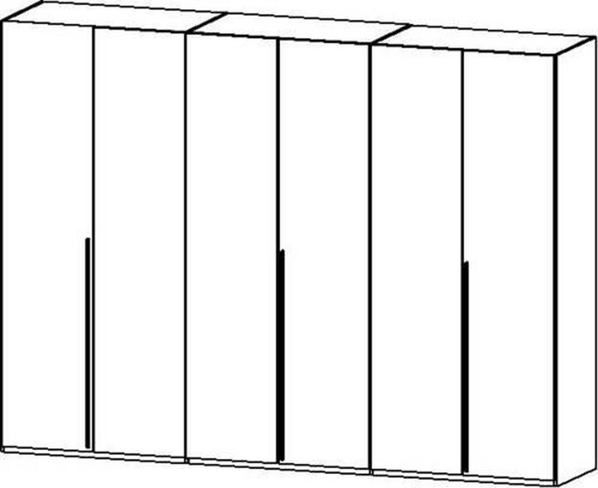 DREHTÜRENSCHRANK 301/223/60 cm 6-türig Graphitfarben  - Chromfarben/Graphitfarben, Design, Holzwerkstoff/Metall (301/223/60cm) - home24