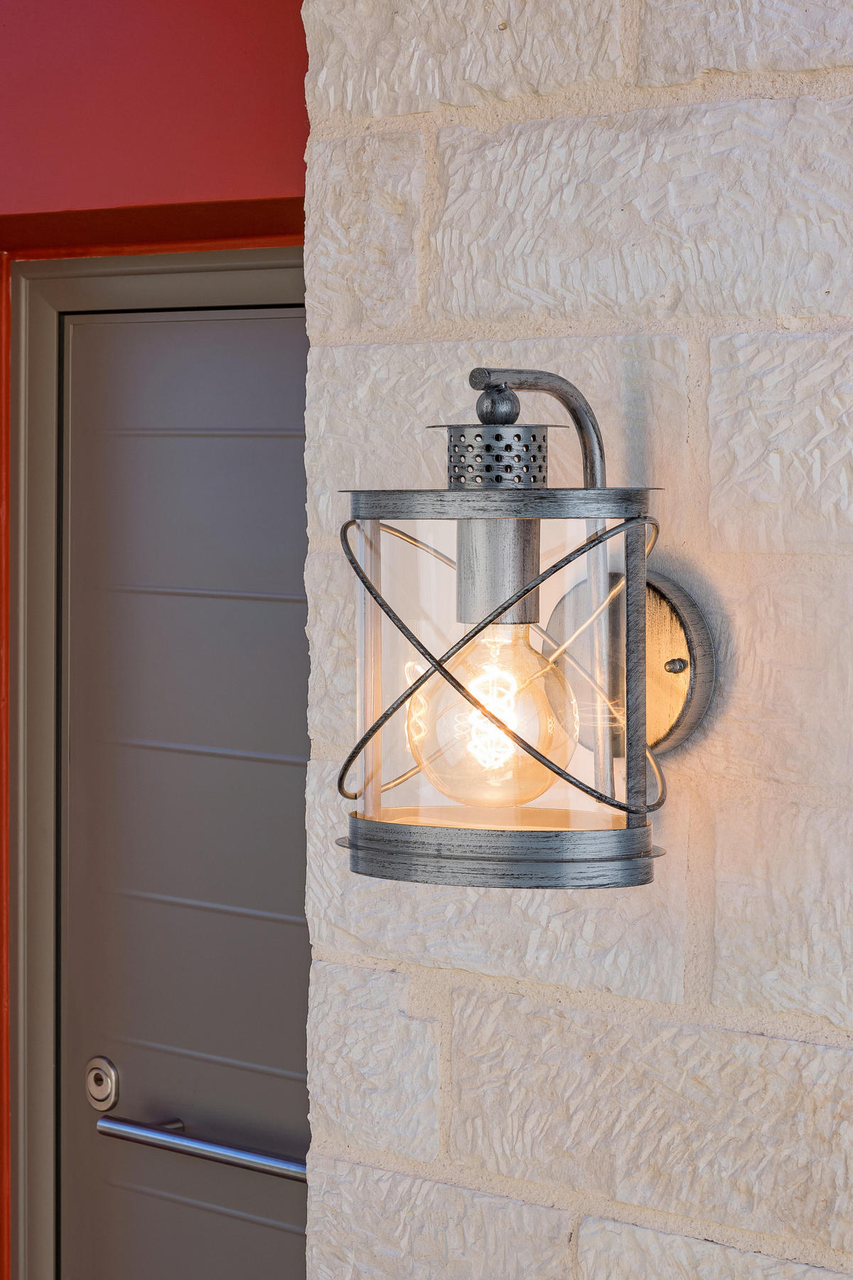 AUßENWANDLEUCHTE 20/20/10 cm  - Silberfarben/Zinkfarben, LIFESTYLE, Kunststoff/Metall (20/20/10cm)