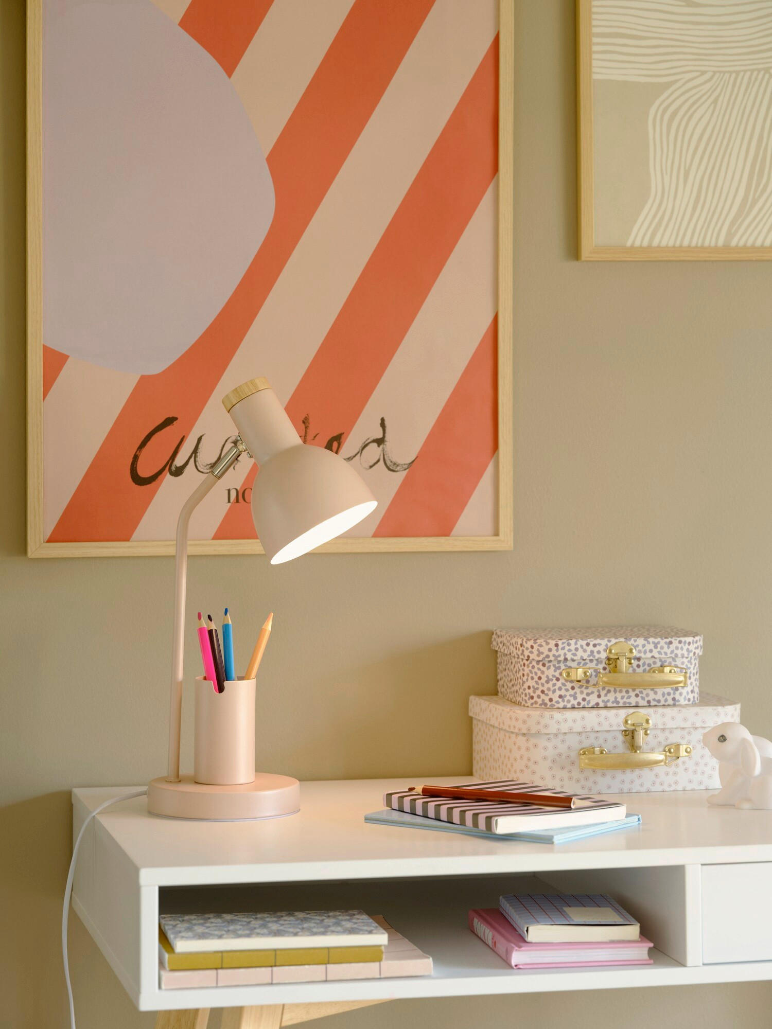 TISCHLEUCHTE 22/43,5 cm   - Hellrosa, KONVENTIONELL, Metall (22/43,5cm) - Nordlux